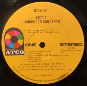 Focus – Hamburger Concerto LP Plak - Görsel 3