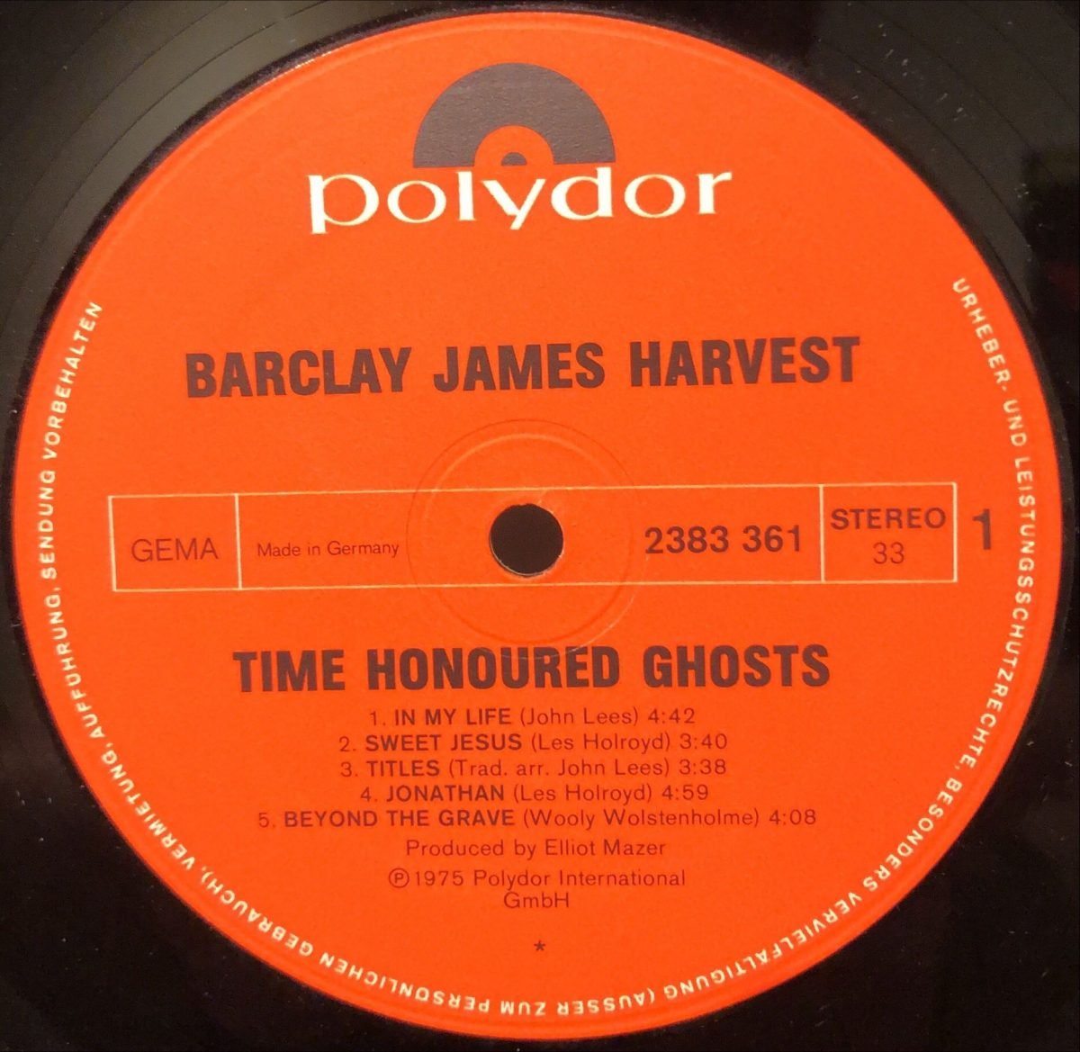 Barclay James Harvest ‎– Time Honoured Ghosts LP Plak - Görsel 2