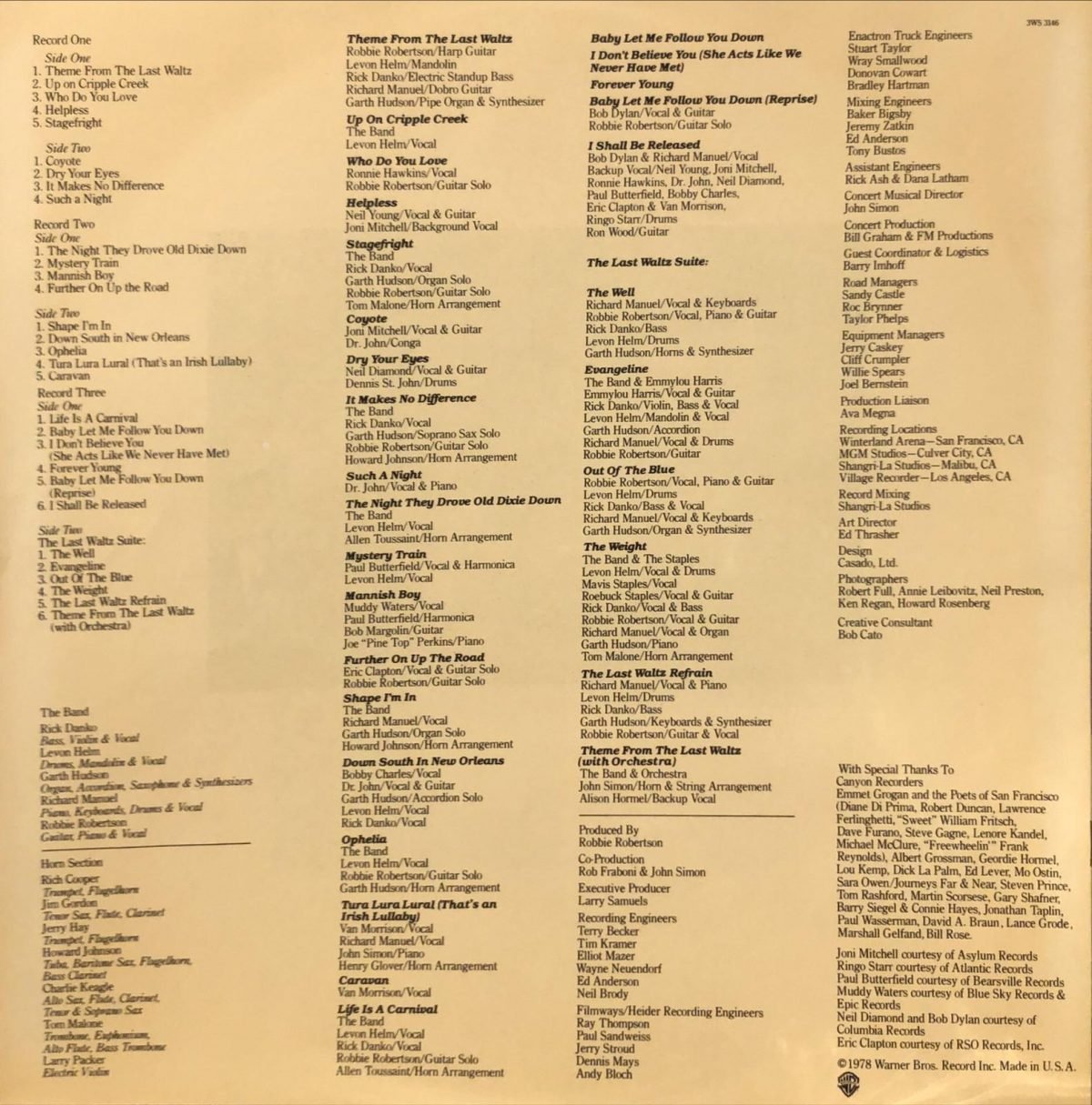 The Band ‎– The Last Waltz 3LP Plak - Görsel 2