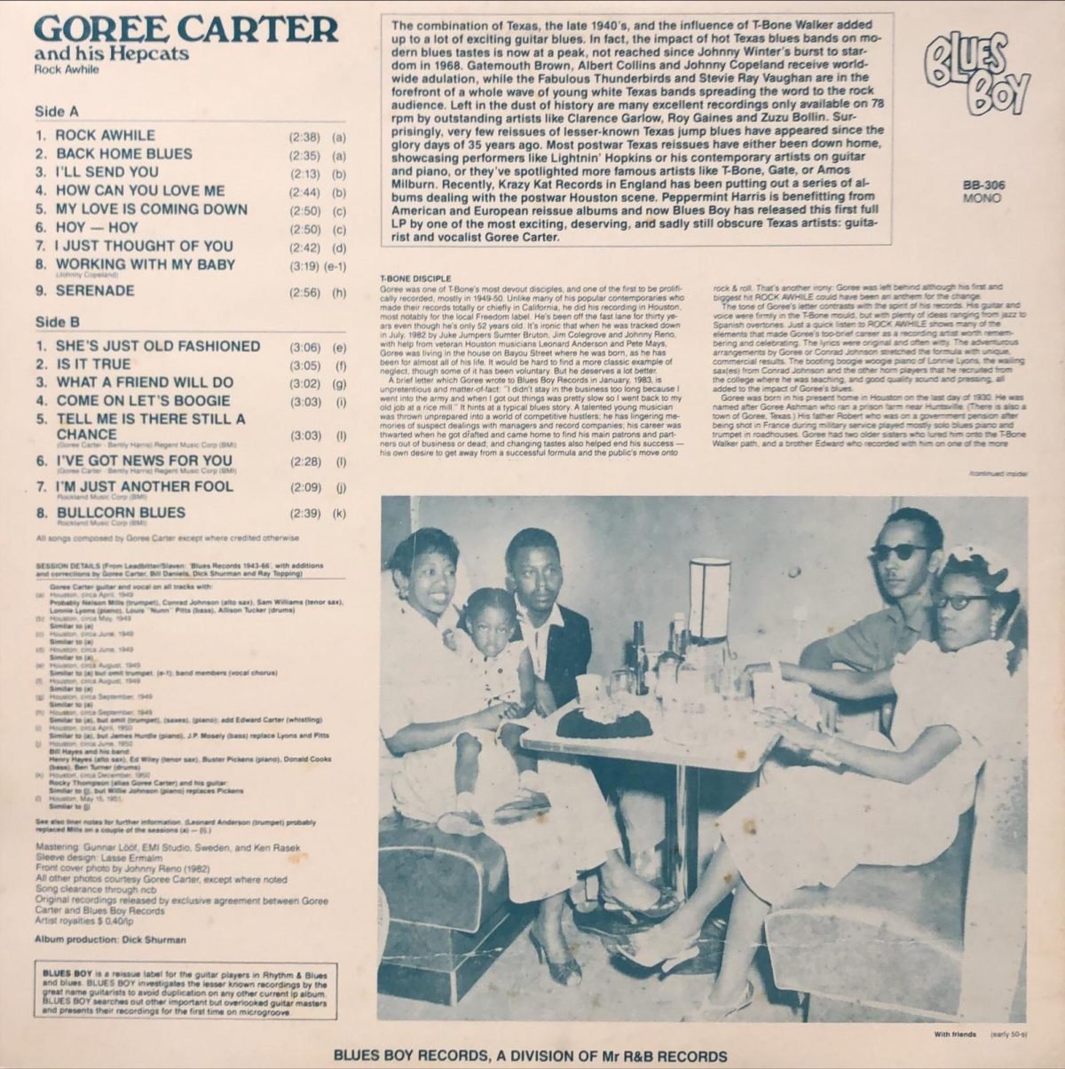 Goree Carter and His Hepcats ‎– Rock Awhile LP Plak - Görsel 2