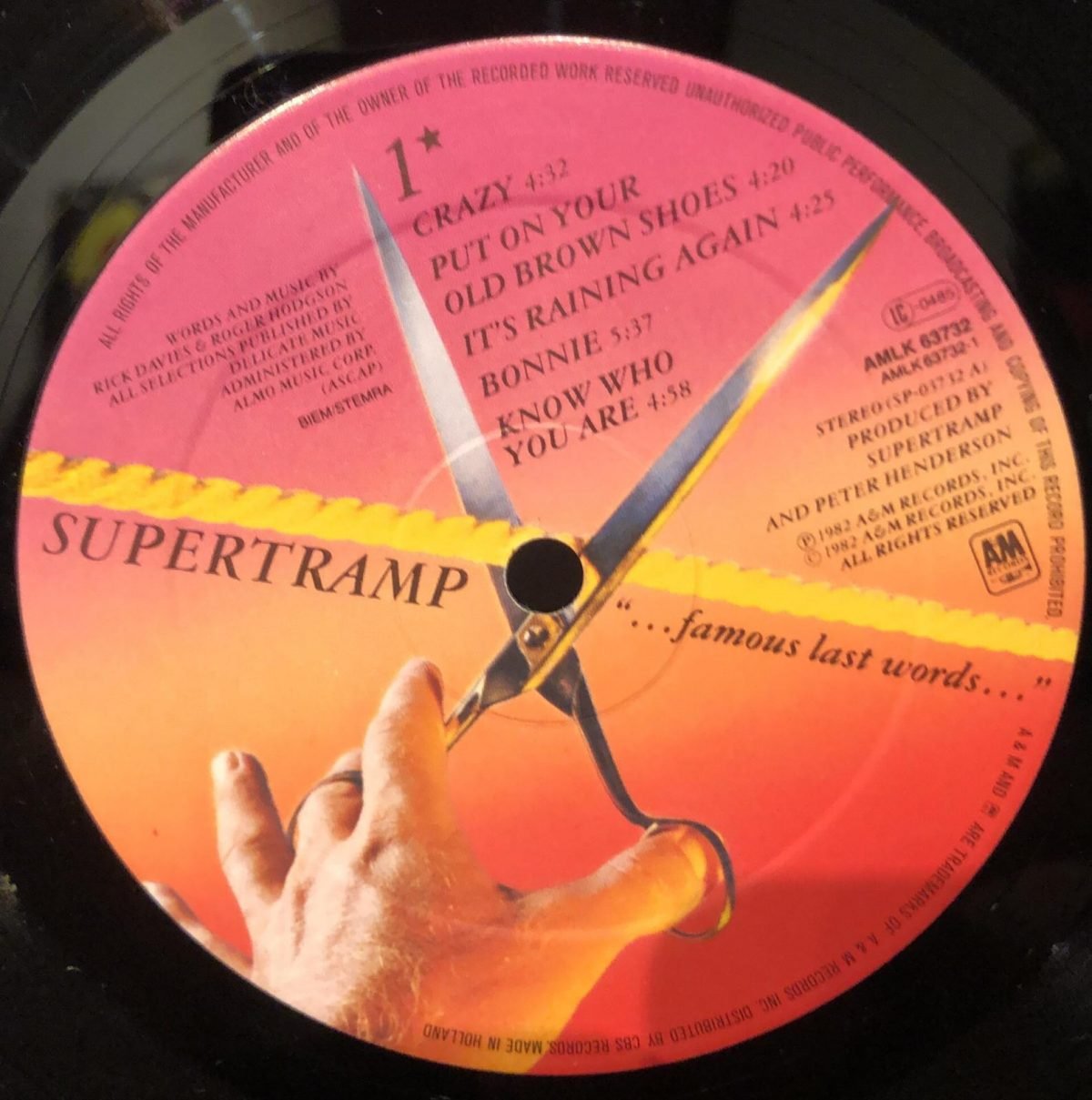 Supertramp ‎– "...Famous Last Words..." LP Plak - Görsel 3