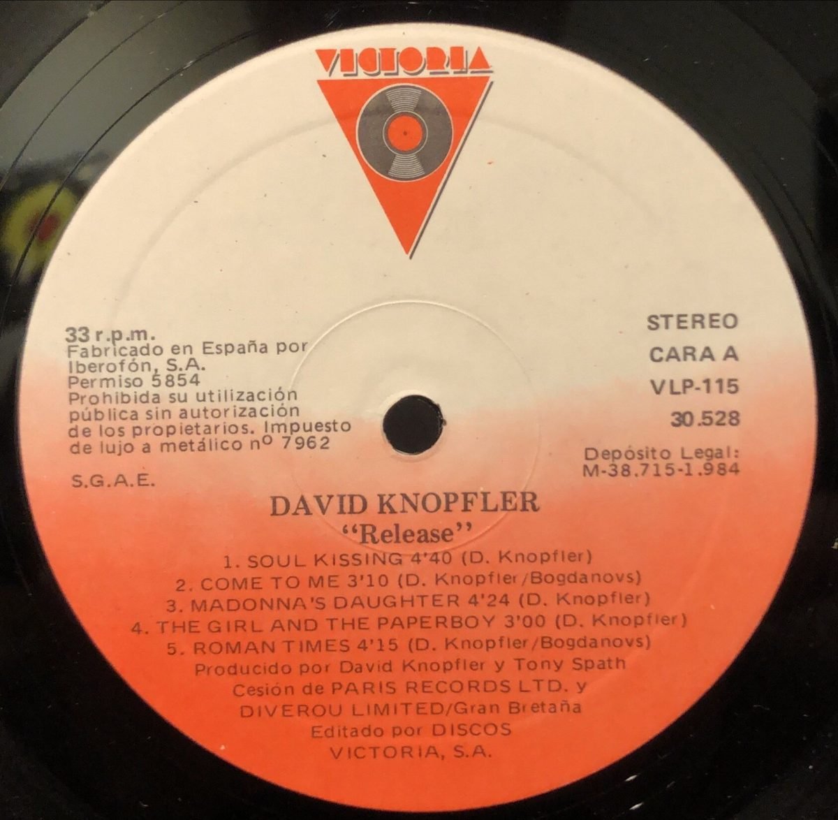 David Knopfler ‎– Release LP Plak - Görsel 3