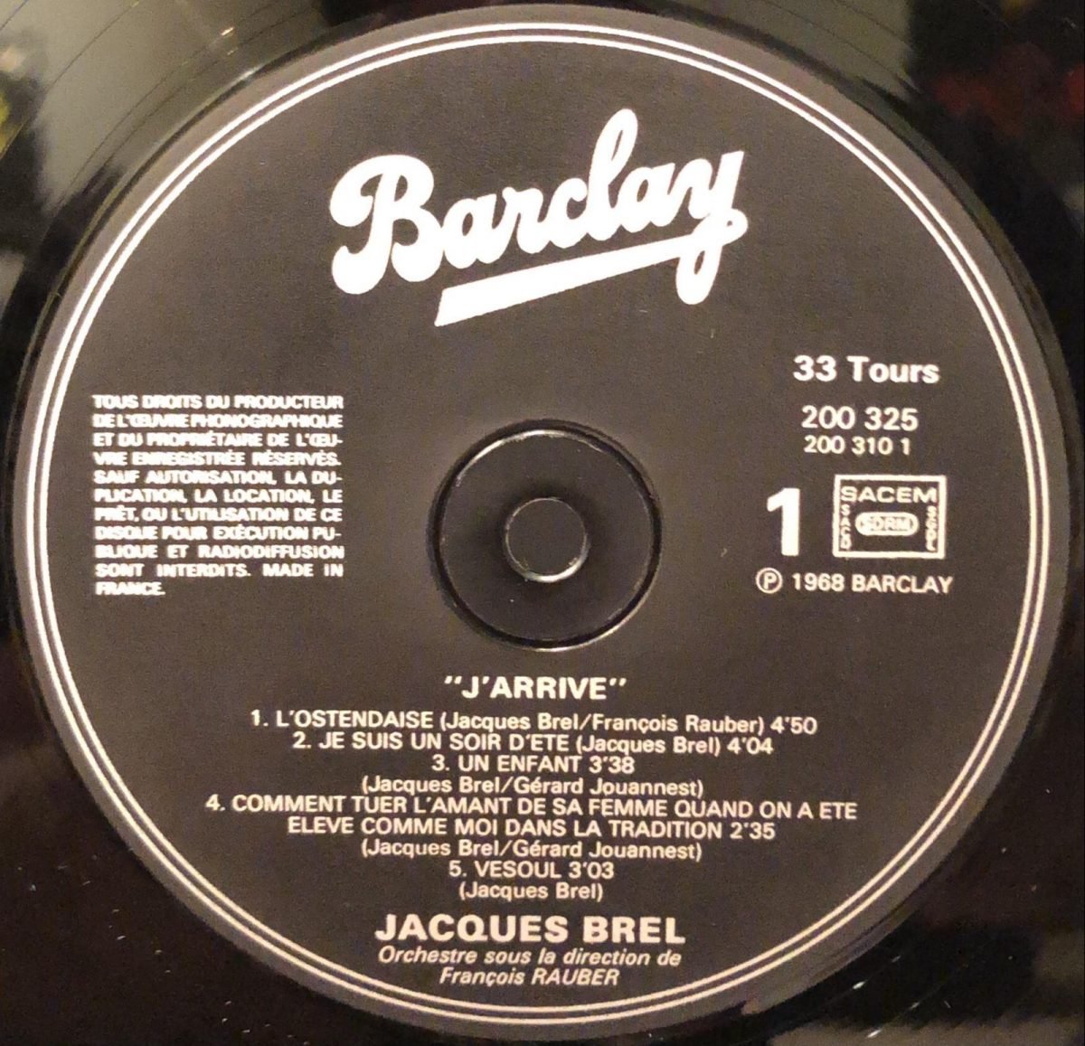 Brel ‎– J'Arrive LP Plak - Görsel 3