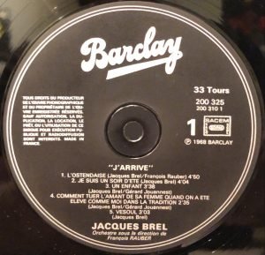 Brel ‎– J'Arrive LP Plak - Görsel 3