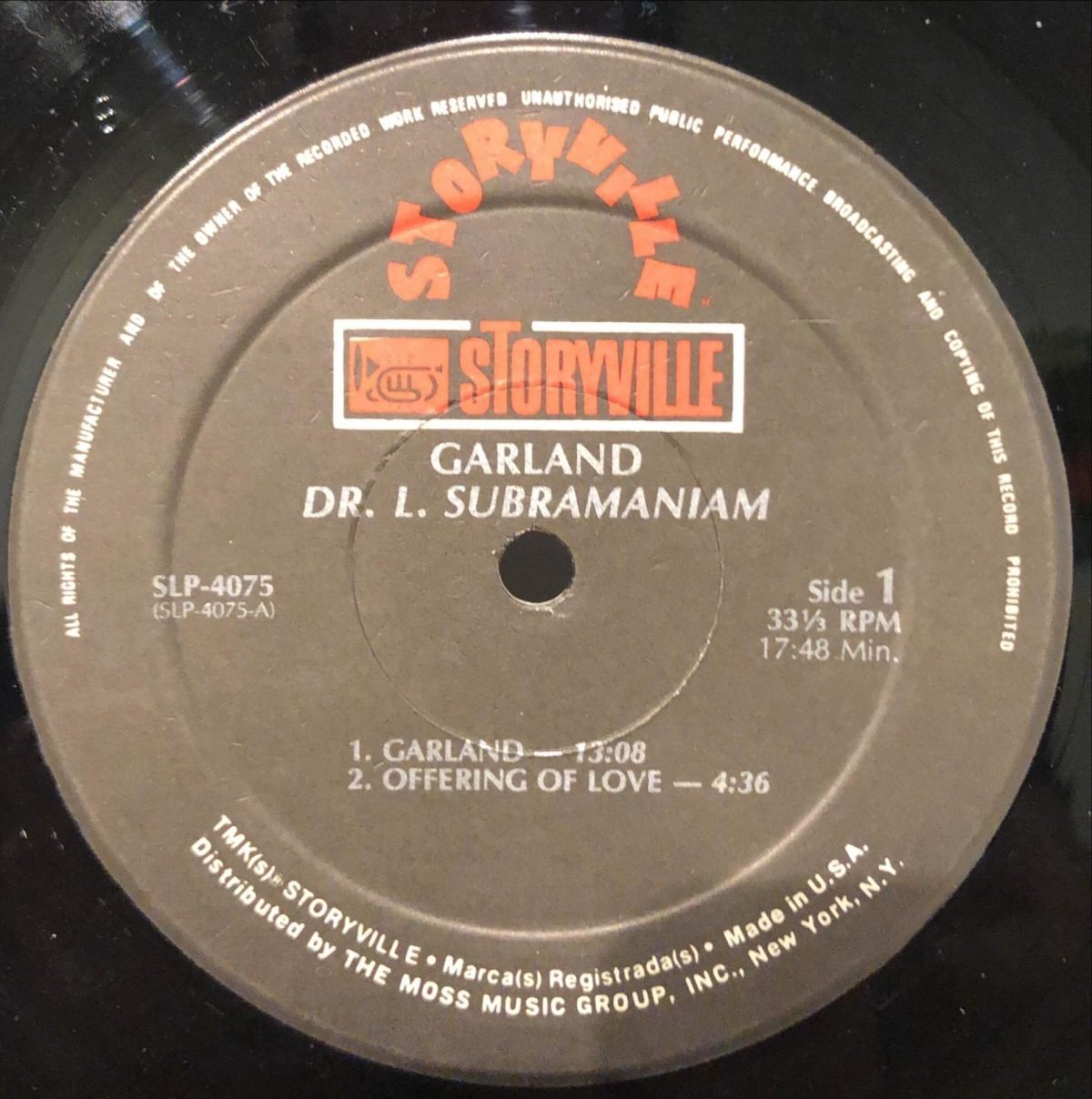 Dr. L. Subramaniam Featuring Svend Asmussen ‎– Garland LP Plak - Görsel 3