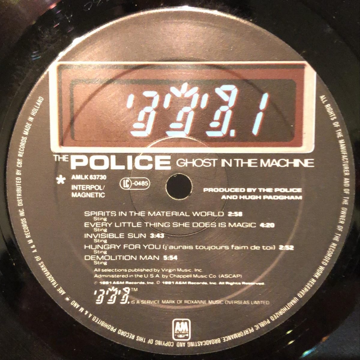 The Police ‎– Ghost In The Machine LP Plak - Görsel 2