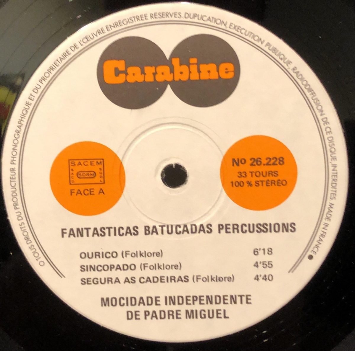 Mocidade Independente De Padre Miguel ‎– Fantasticas Batucadas Percussions LP Plak - Görsel 3