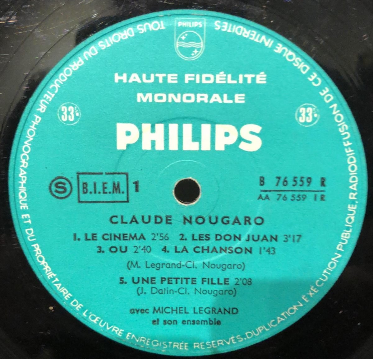 Claude Nougaro ‎– Claude Nougaro LP 10'' Plak - Görsel 2