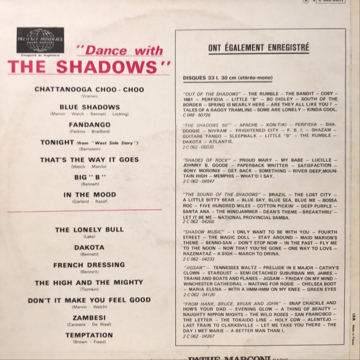The Shadows ‎– Dance With The Shadows LP Plak - Görsel 3