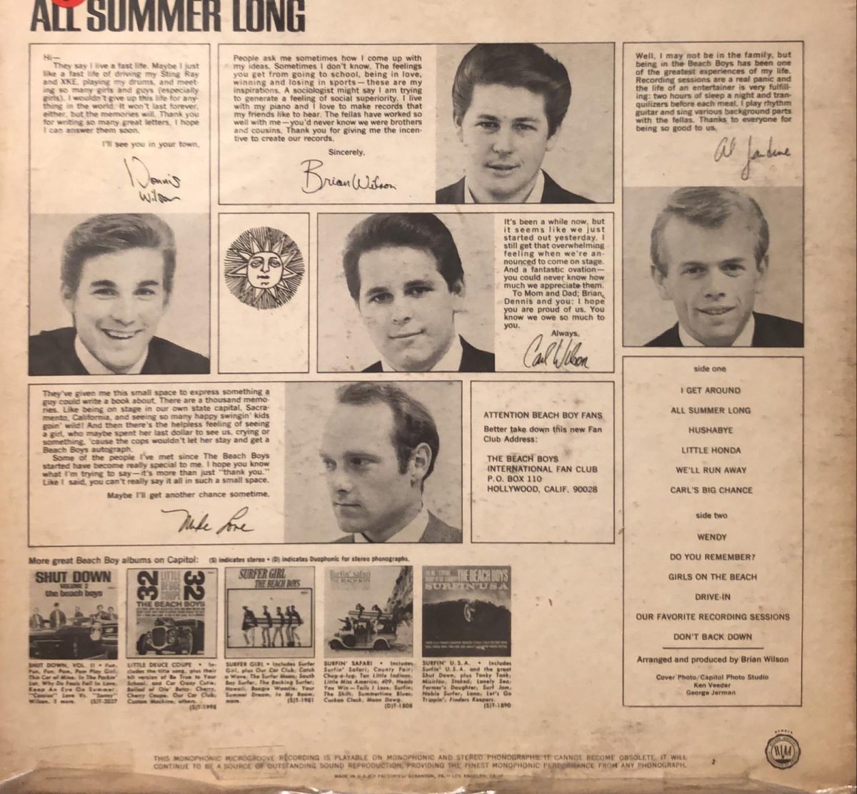 The Beach Boys ‎– All Summer Long LP Plak - Görsel 3