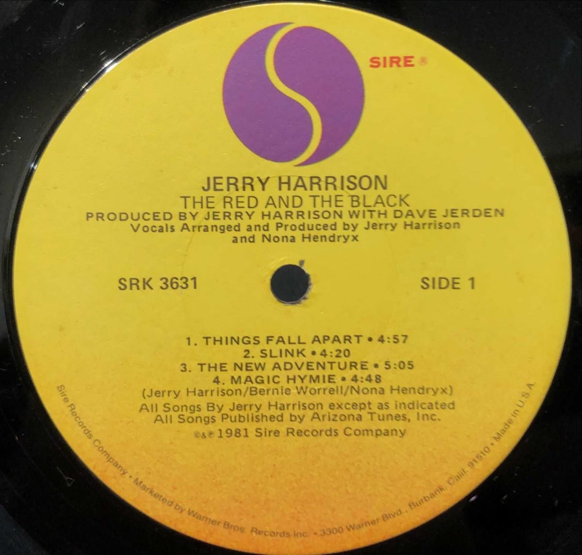 Jerry Harrison ‎– The Red And The Black LP Plak - Görsel 3