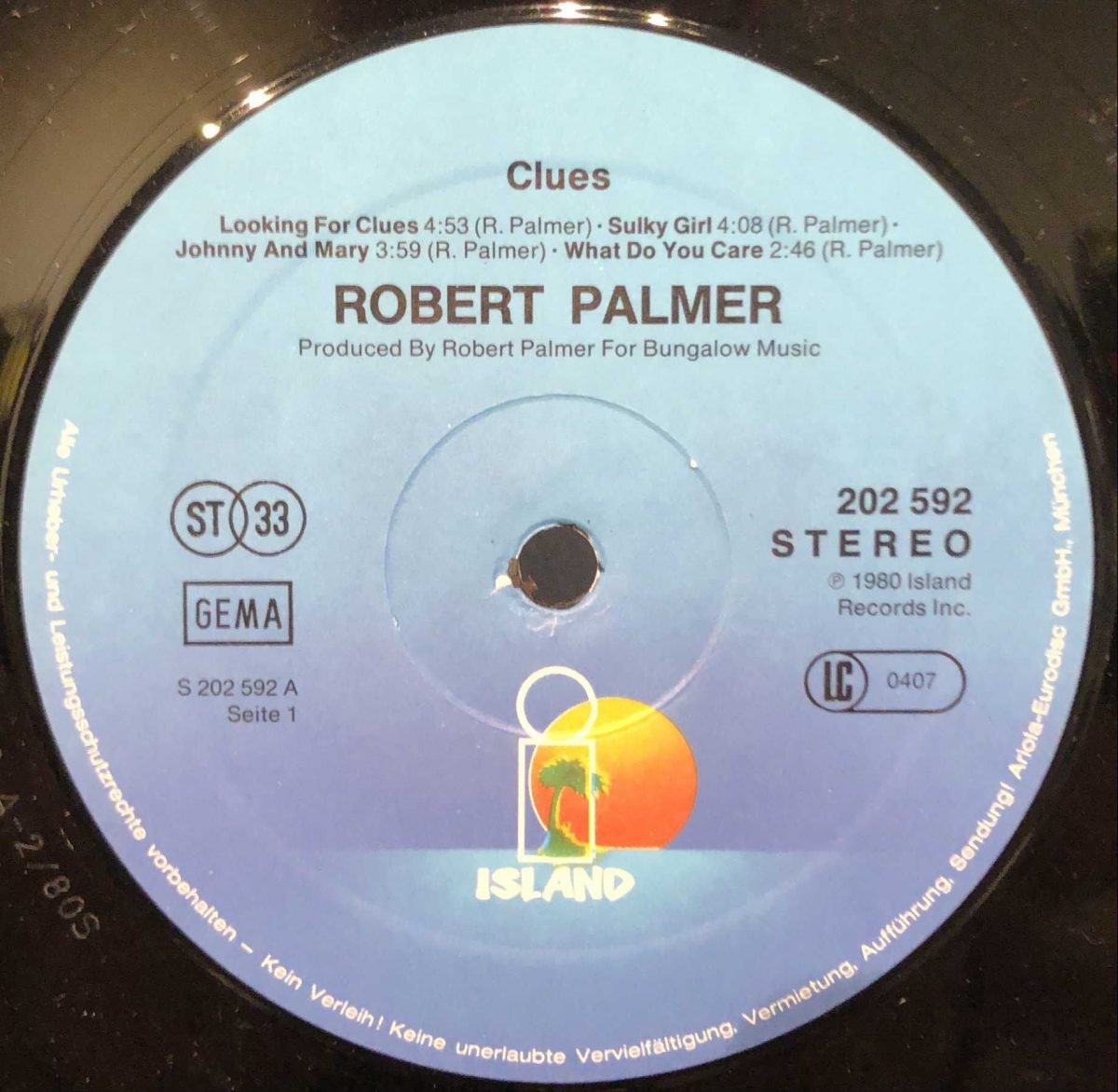 Robert Palmer ‎– Clues LP Plak - Görsel 3