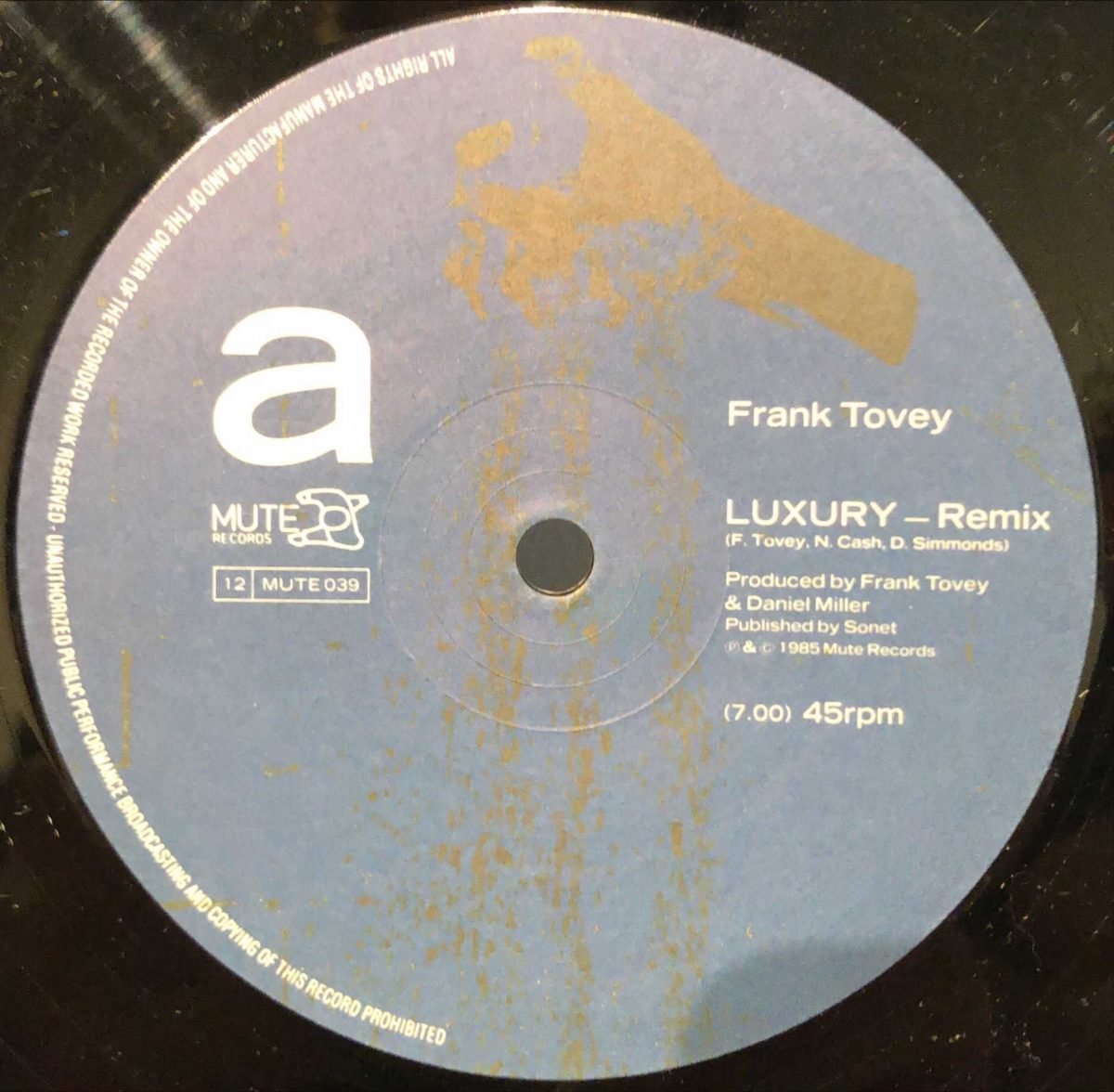 Frank Tovey ‎– Luxury Maxi Single Plak - Görsel 2