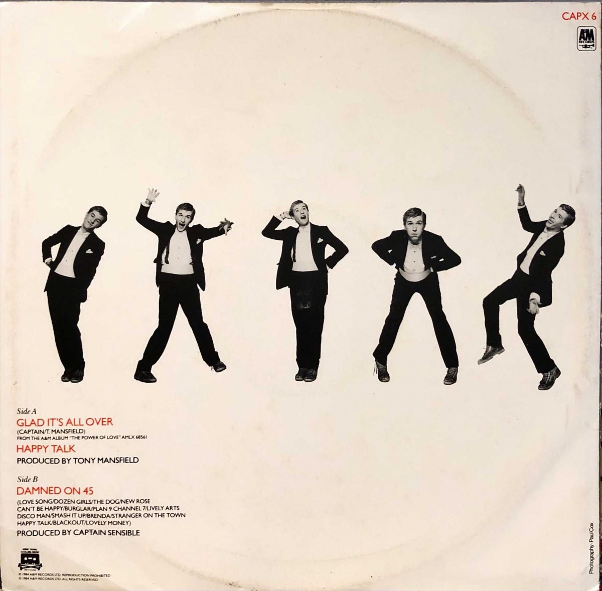 Captain Sensible ‎– Glad It's All Over Maxi Single Plak - Görsel 2
