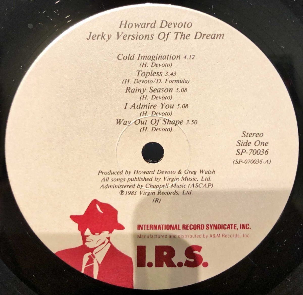 Howard Devoto ‎– Jerky Versions Of The Dream LP Plak - Görsel 3