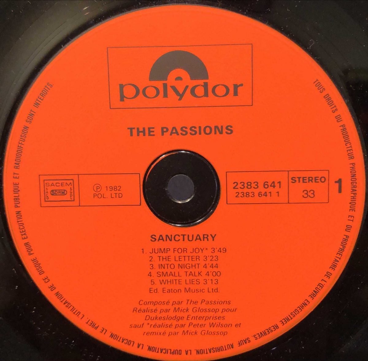 The Passions ‎– Sanctuary LP Plak - Görsel 2