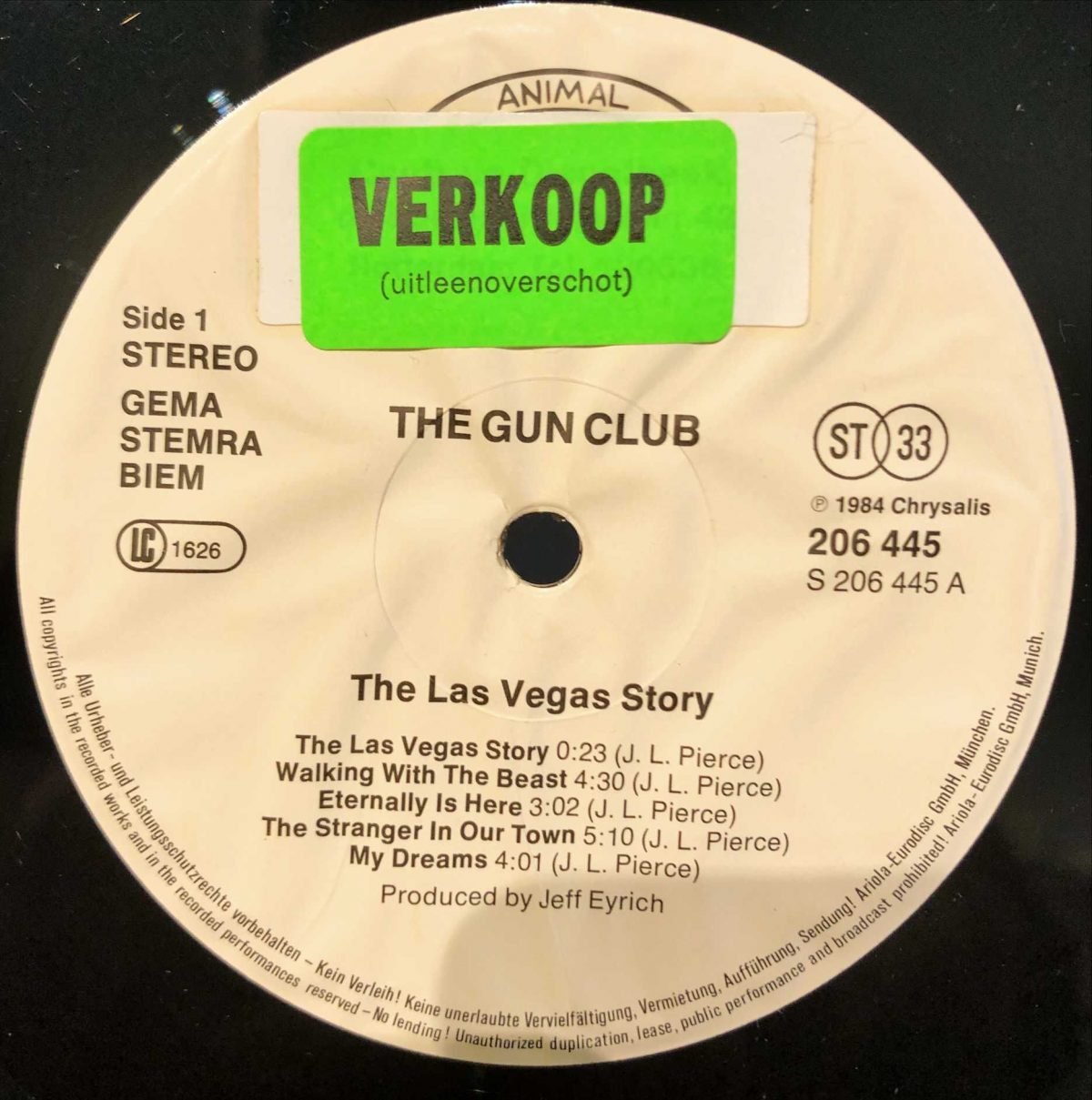 The Gun Club ‎– The Las Vegas Story LP Plak - Görsel 2