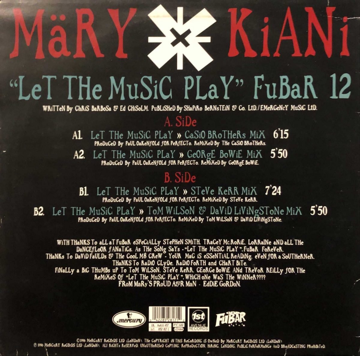Märy Kiani ‎– Let The Music Play 12” Maxi Single Plak - Görsel 2