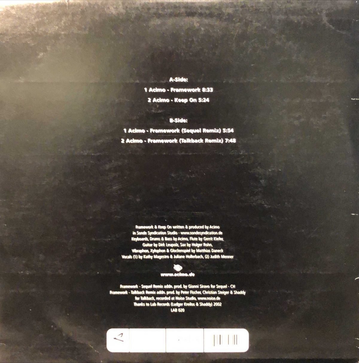 Acimo ‎– Frameworks 12” Maxi Single Plak - Görsel 2