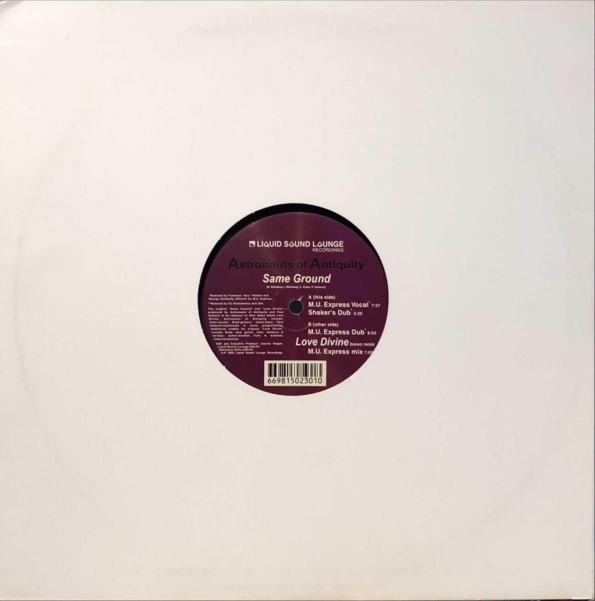 Astronauts Of Antiquity ‎– Same Ground 12” Maxi Single Plak - Görsel 2