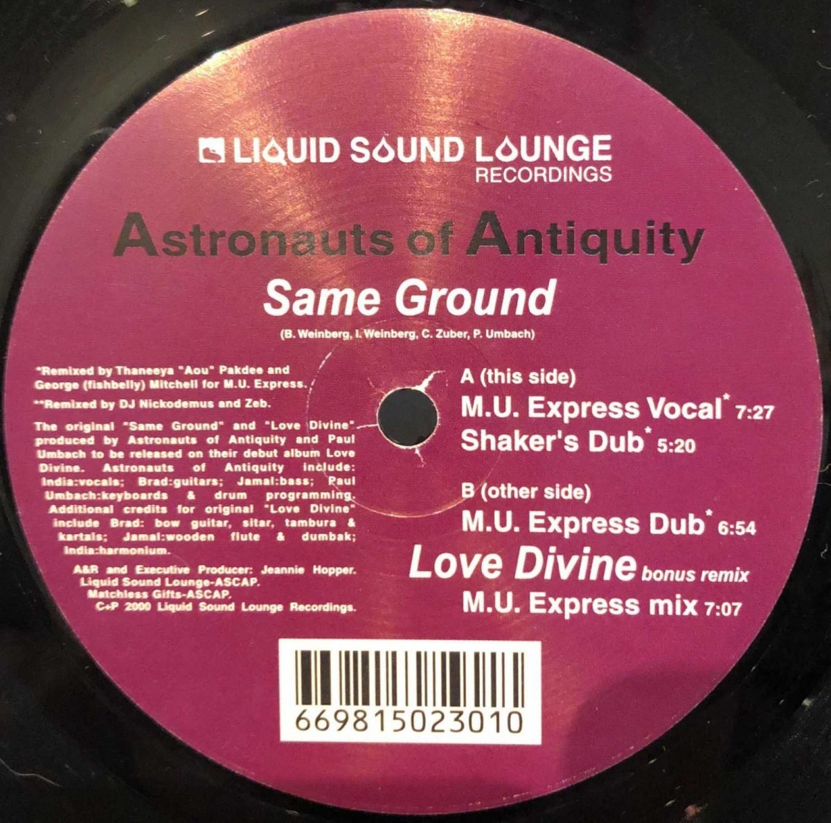Astronauts Of Antiquity ‎– Same Ground 12” Maxi Single Plak - Görsel 3