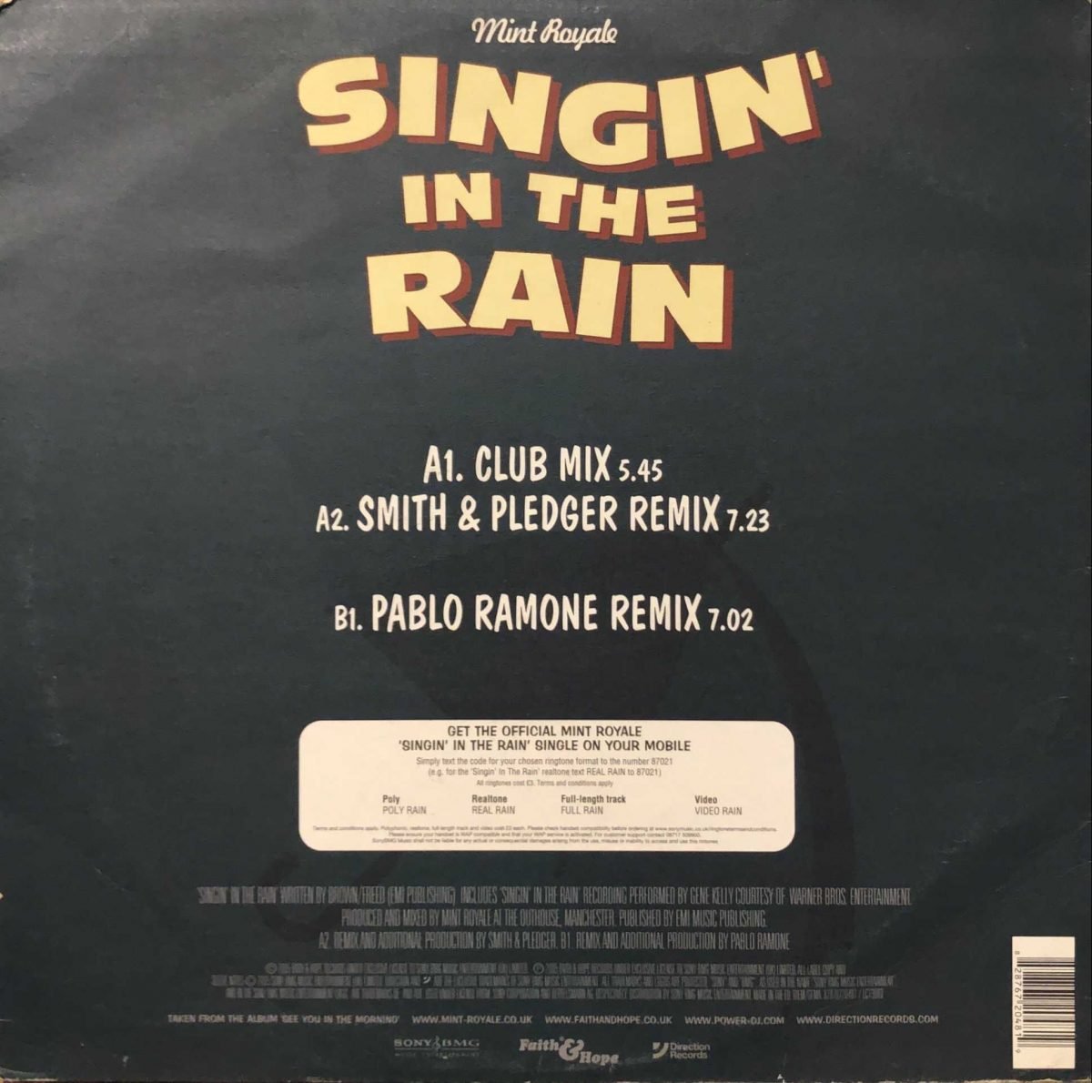 Mint Royale ‎– Singin' In The Rain 12” Maxi Single Plak - Görsel 2