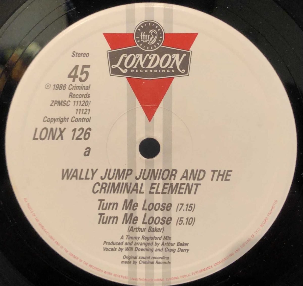 Wally Jump Jr & The Criminal Element ‎– Turn Me Loose 12” Maxi Single Plak - Görsel 2