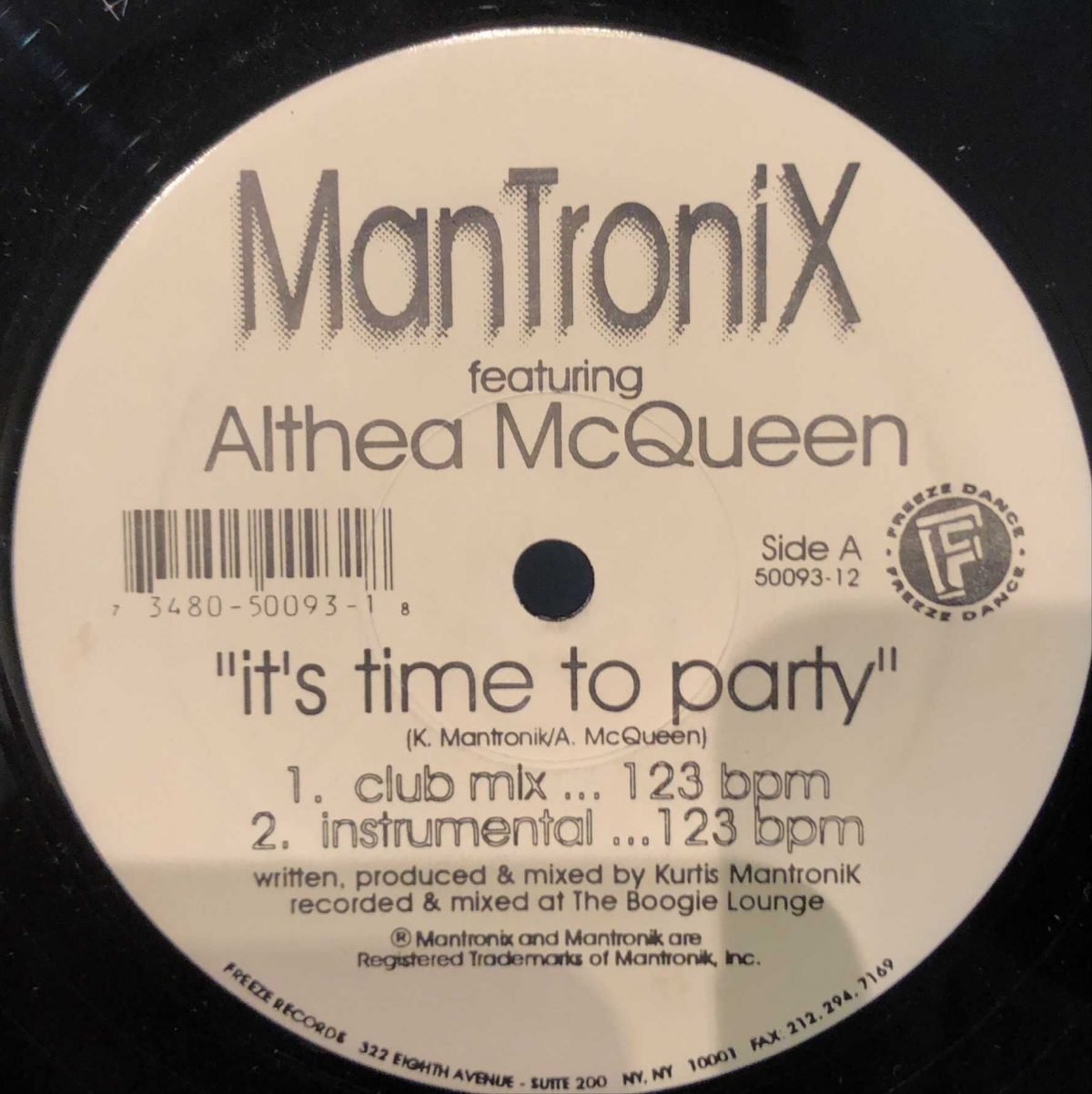 Mantronix Featuring Althea McQueen ‎– It's Time To Party Maxi Single Plak - Görsel 2