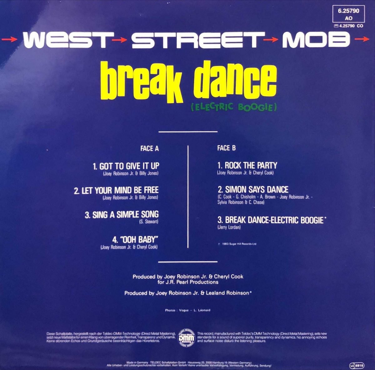West Street Mob ‎– Break Dance (Electric Boogie) LP Plak - Görsel 2
