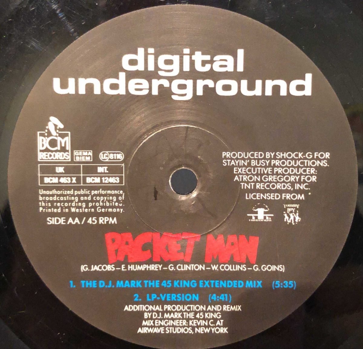 Digital Underground ‎– Doowutchyalike (Remix) / Packet Man Maxi Single Plak - Görsel 3