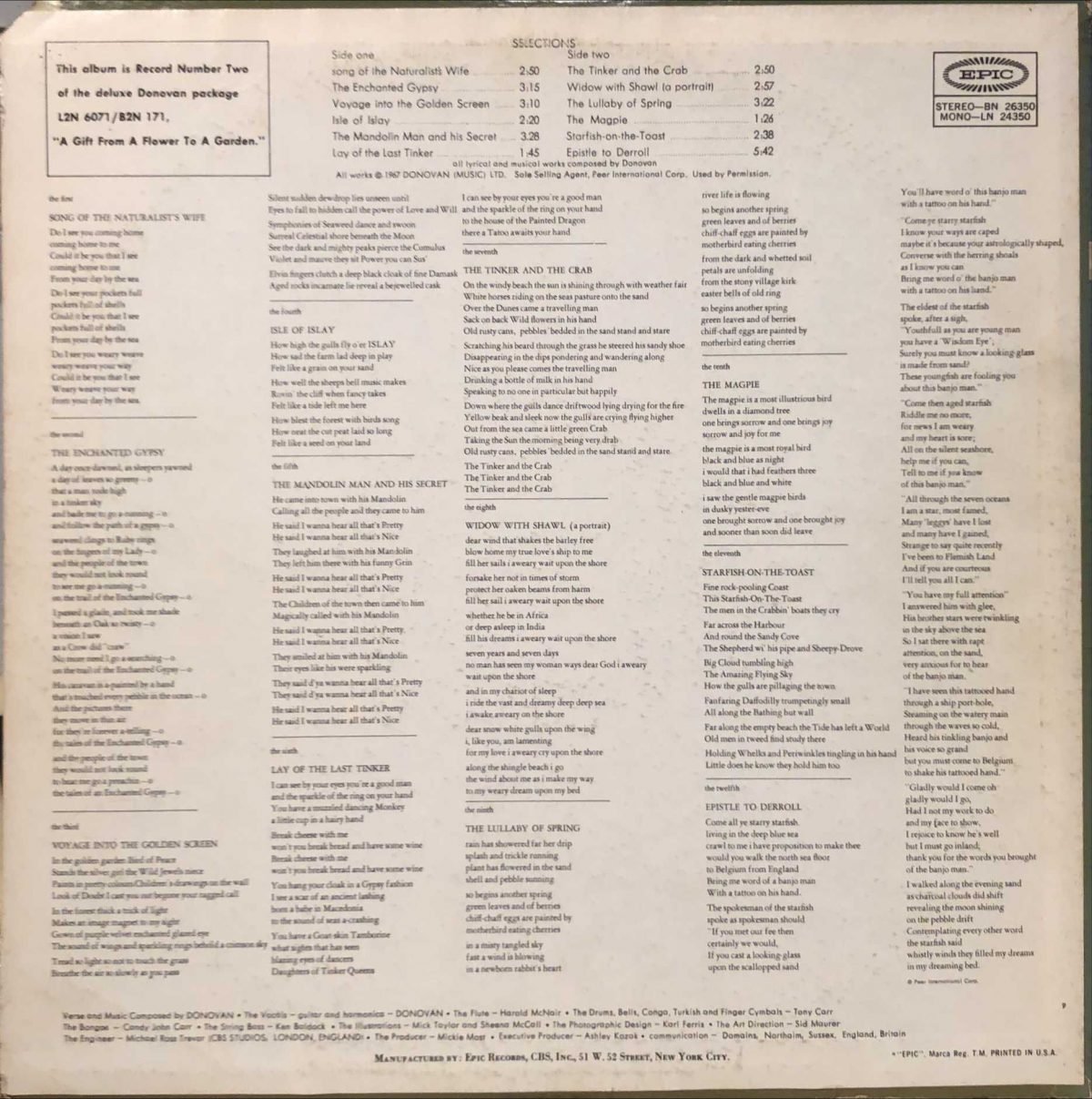 Donovan ‎– For Little Ones LP Plak - Görsel 3
