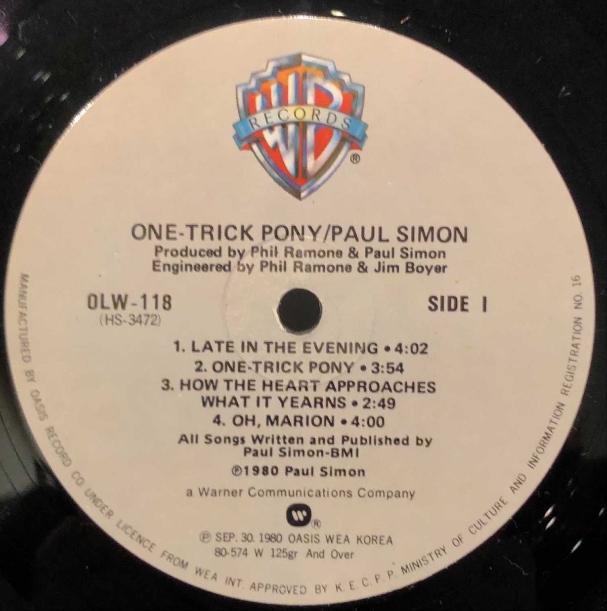 Paul Simon ‎– One-Trick Pony LP Plak - Görsel 2