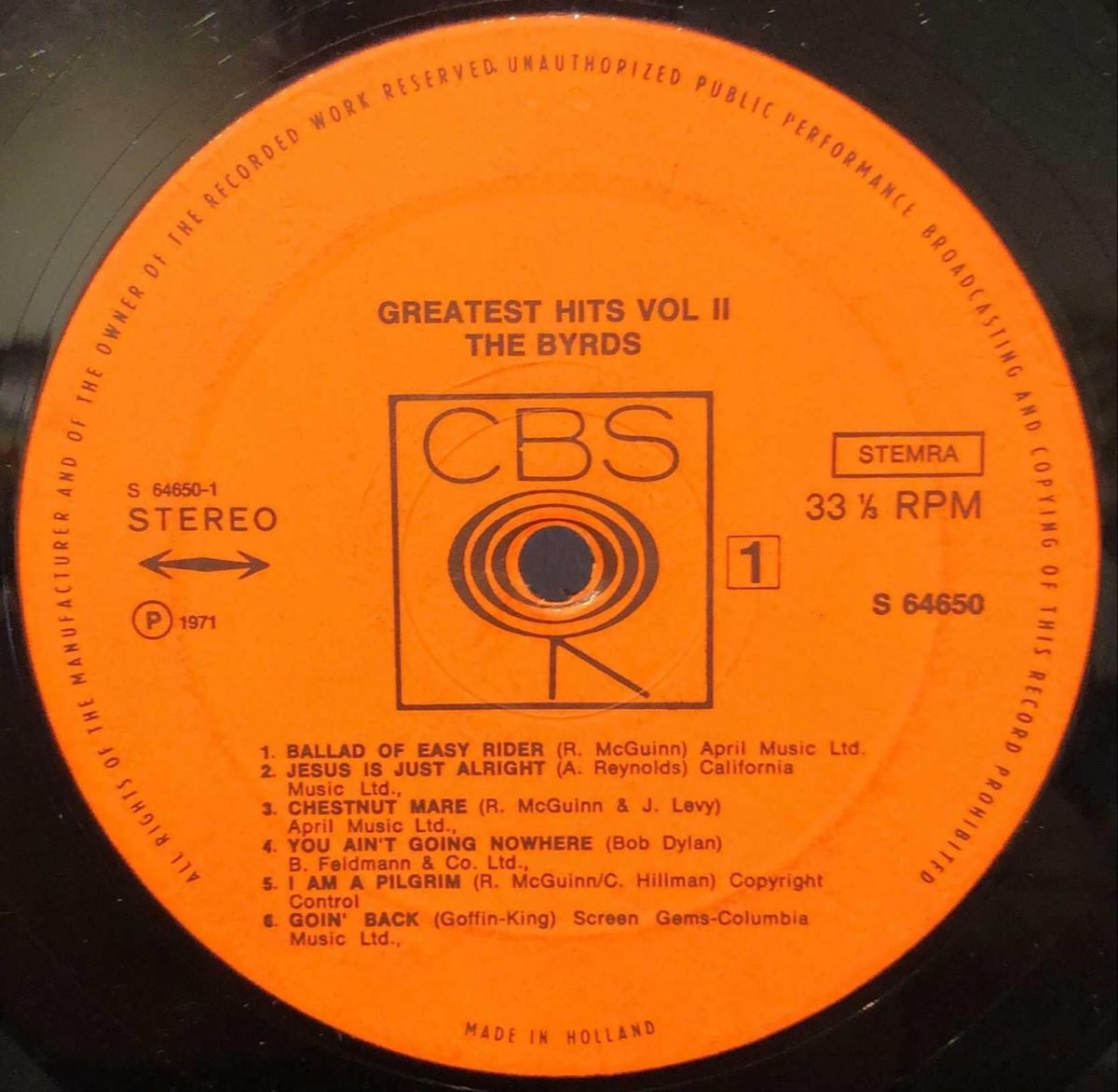 The Byrds ‎– Greatest Hits Vol 2 LP Plak - Görsel 2