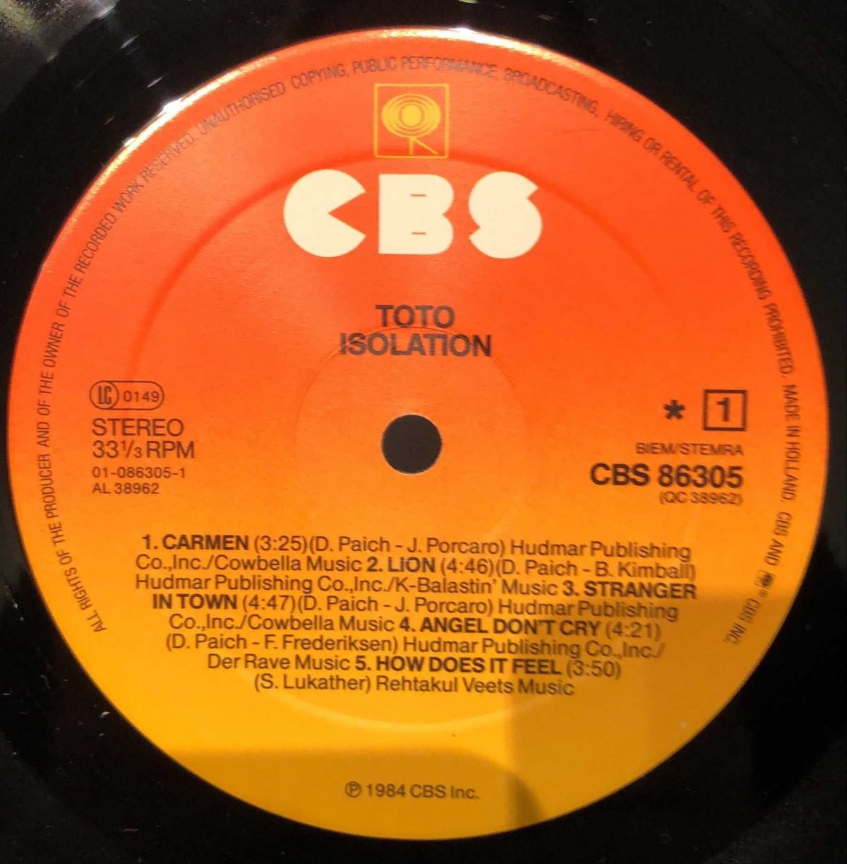 Toto ‎– Isolation LP Plak - Görsel 3