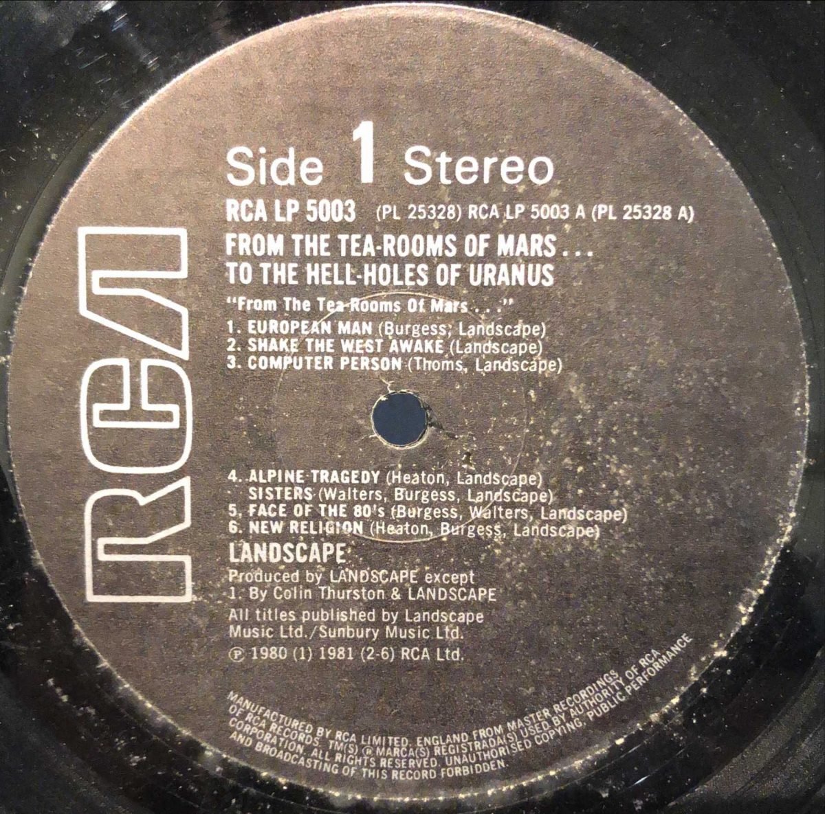 Landscape ‎– From The Tea-Rooms Of Mars .... To The Hell-Holes Of Uranus LP Plak - Görsel 2