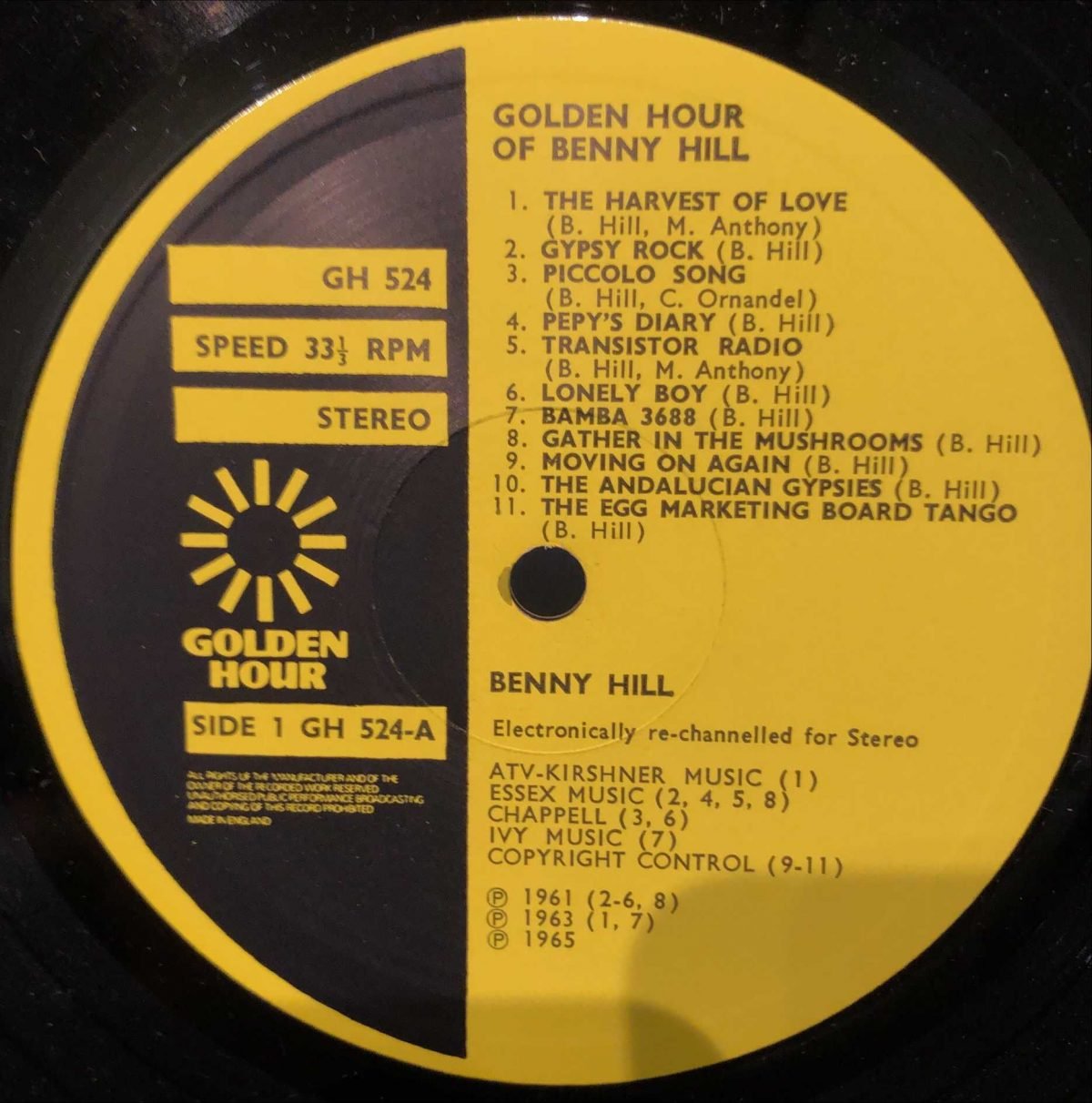 Benny Hill ‎– Golden Hour Of Benny Hill LP Plak - Görsel 2