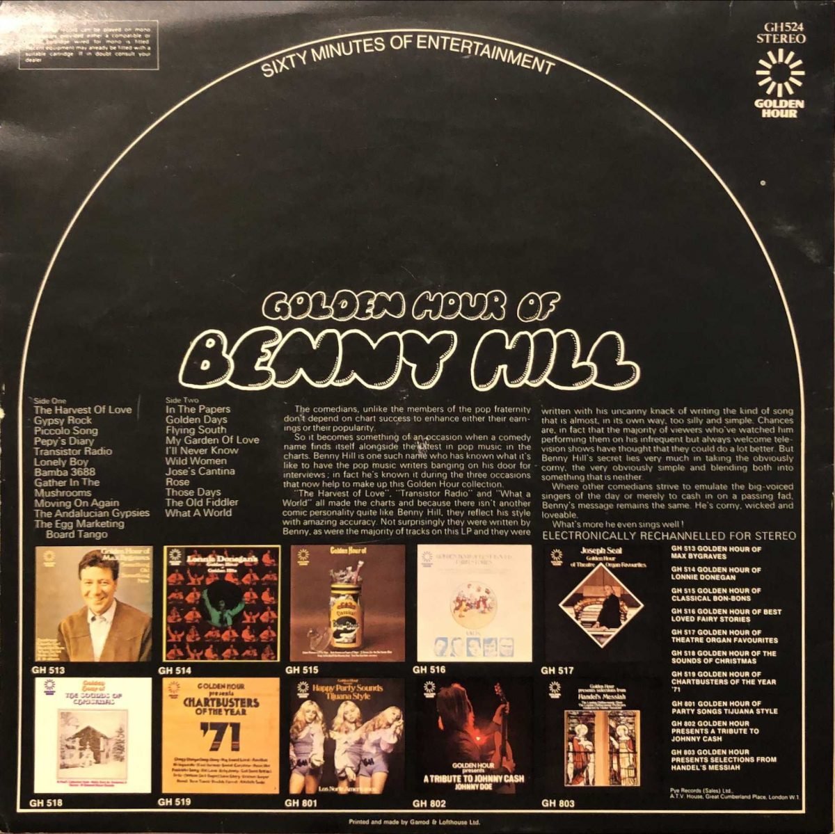Benny Hill ‎– Golden Hour Of Benny Hill LP Plak - Görsel 3