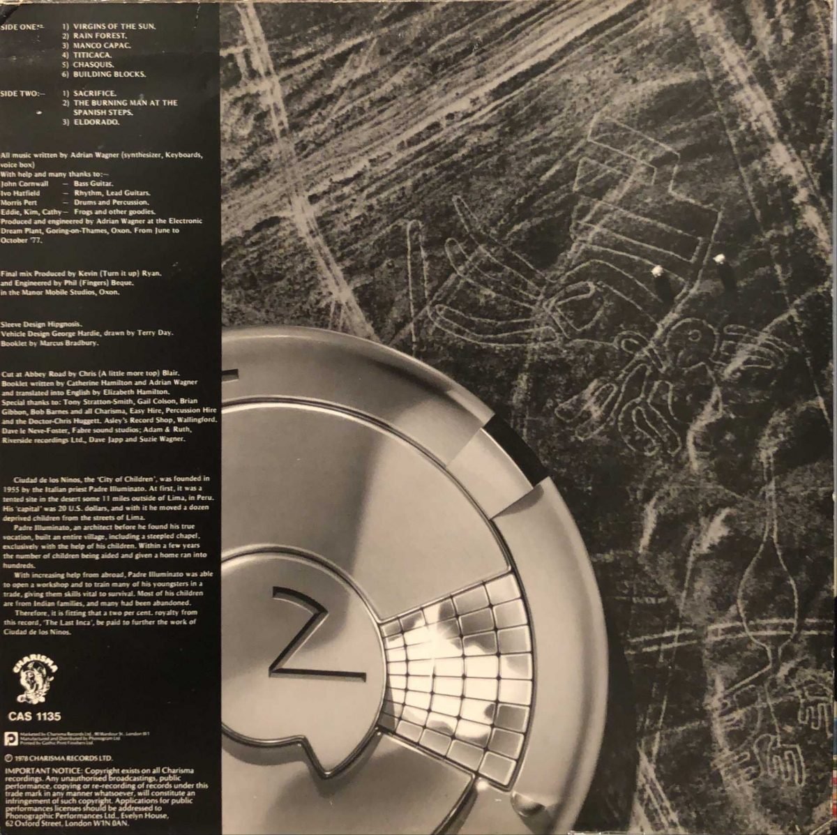 Adrian Wagner ‎– The Last Inca LP Plak - Görsel 3