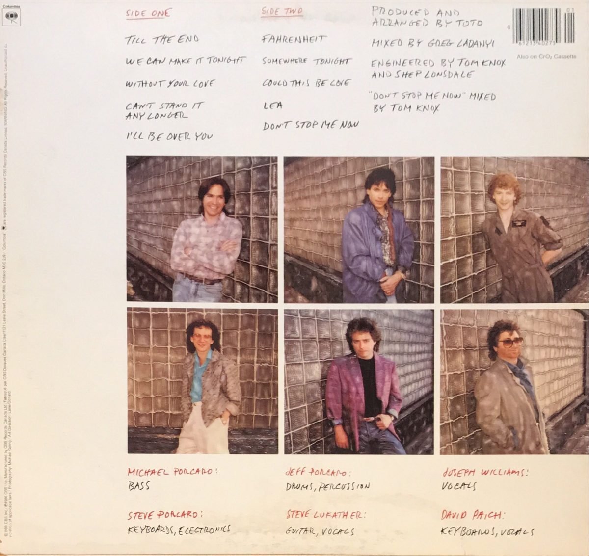 Toto ‎– Fahrenheit LP Plak - Görsel 2