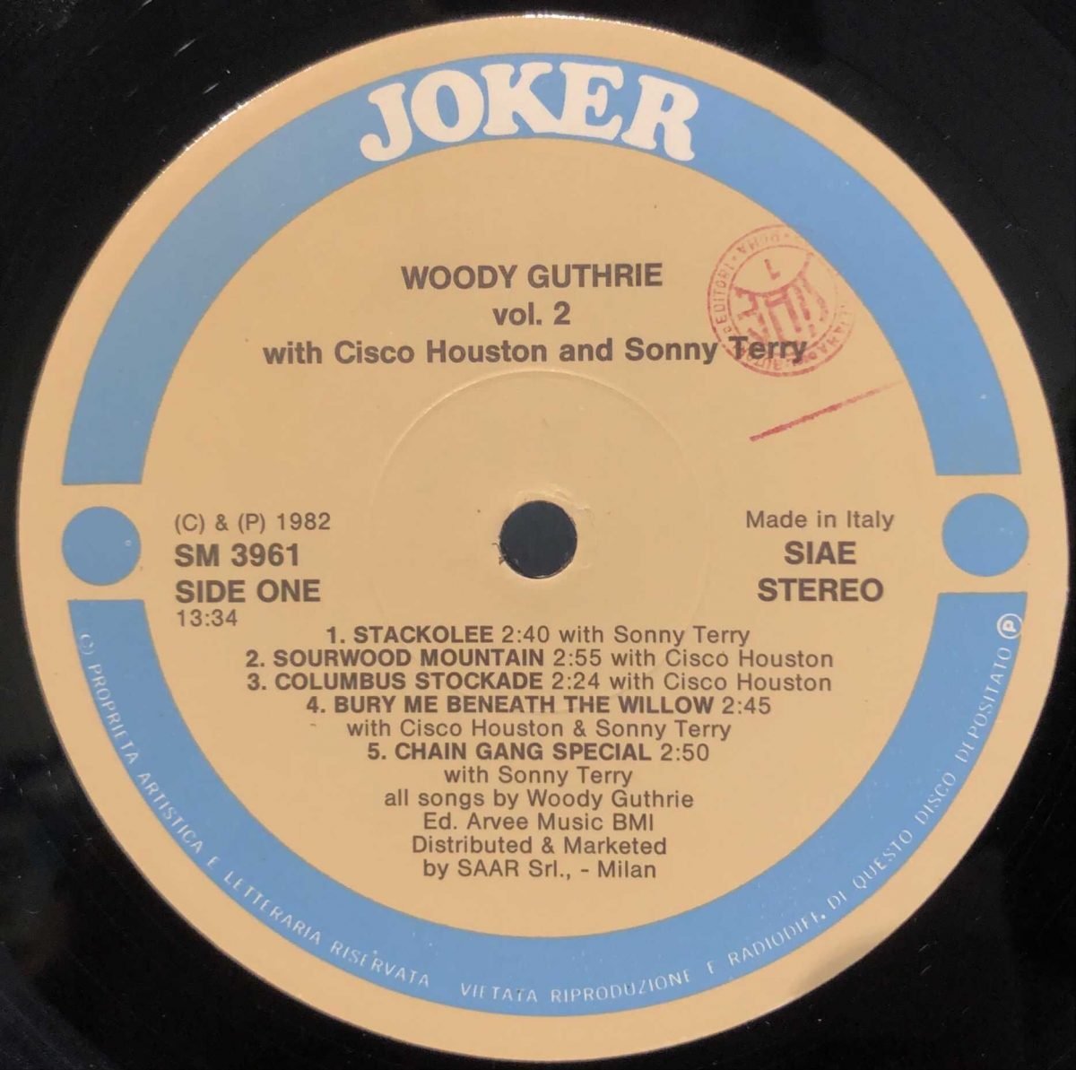 Woody Guthrie With Cisco Houston And Sonny Terry ‎– Woody Guthrie Vol. 2  LP Plak - Görsel 2