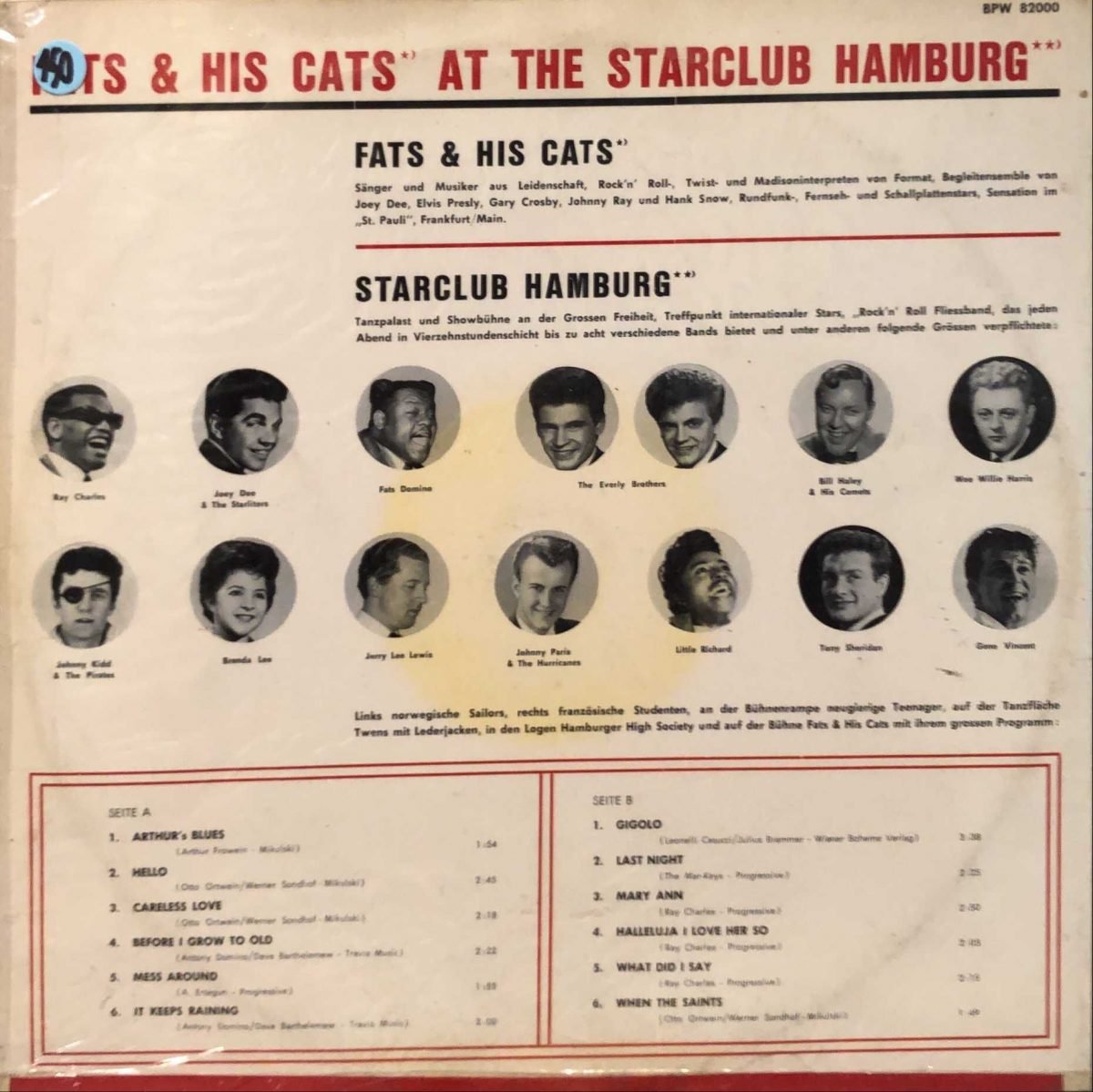 Fats And His Cats ‎– At "The Starclub" Hamburg  LP Plak - Görsel 2