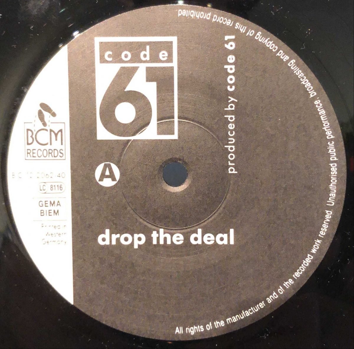Code 61 ‎– Drop The Deal 12” Maxi Single Plak - Görsel 2