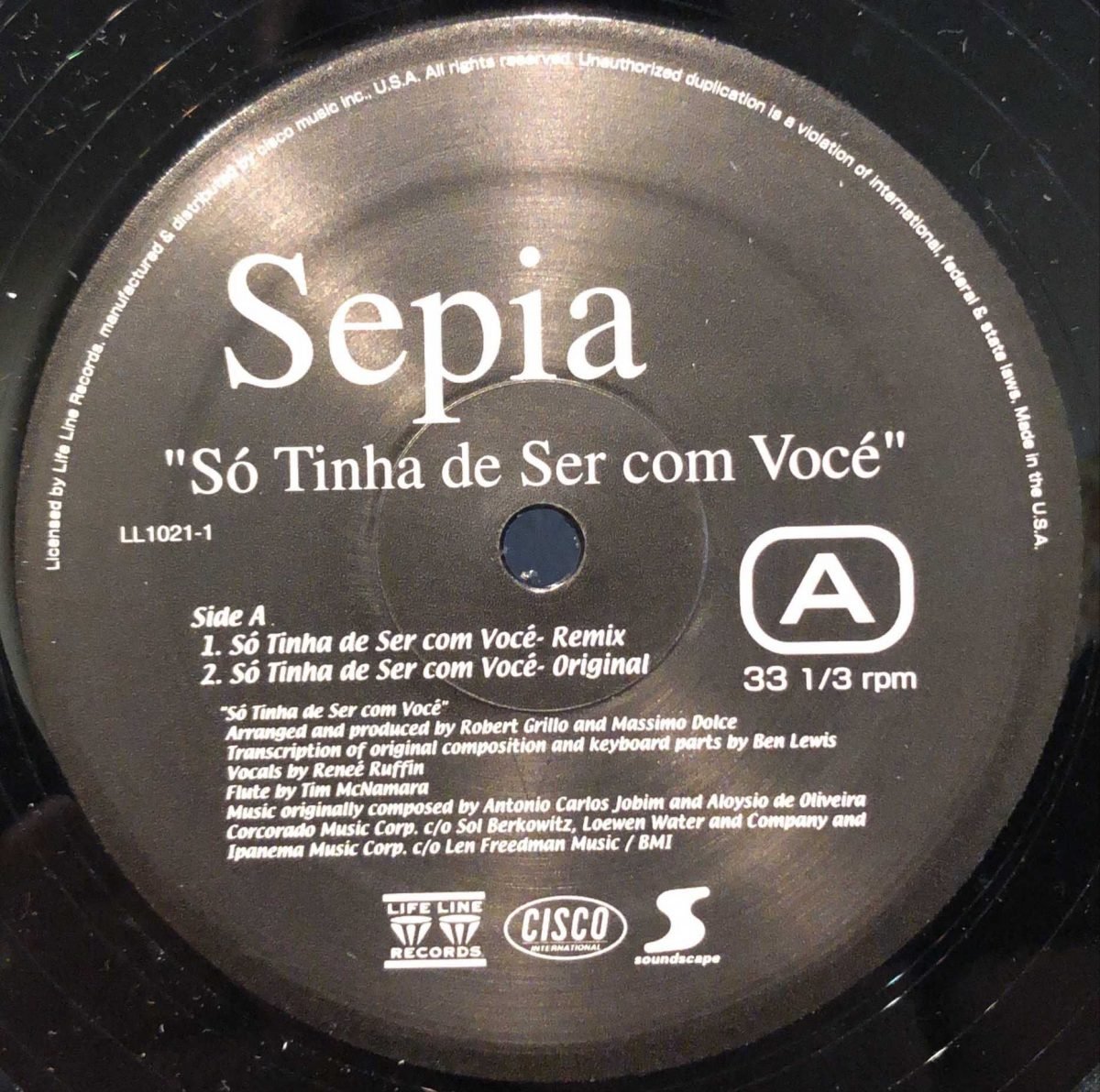 Sepia ‎– Só Tinha de Ser com Vocé / Hatari 12” Maxi Single Plak - Görsel 3