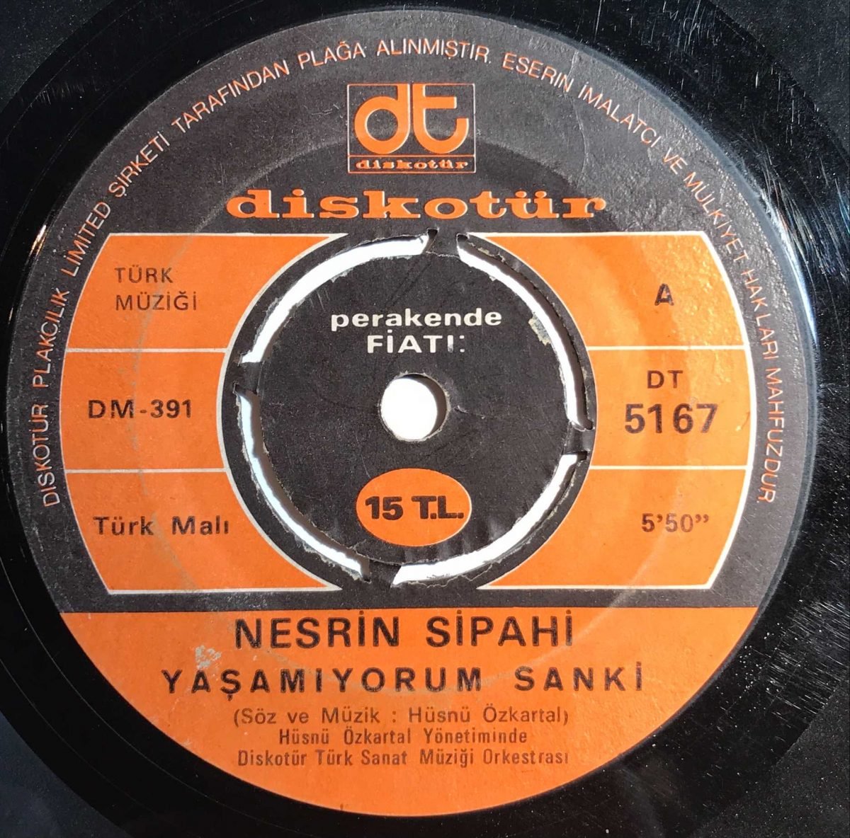 Nesrin Sipahi ‎– Yaşamıyorum Sanki / Taş Değil Yüreğim 45lik Plak - Görsel 2