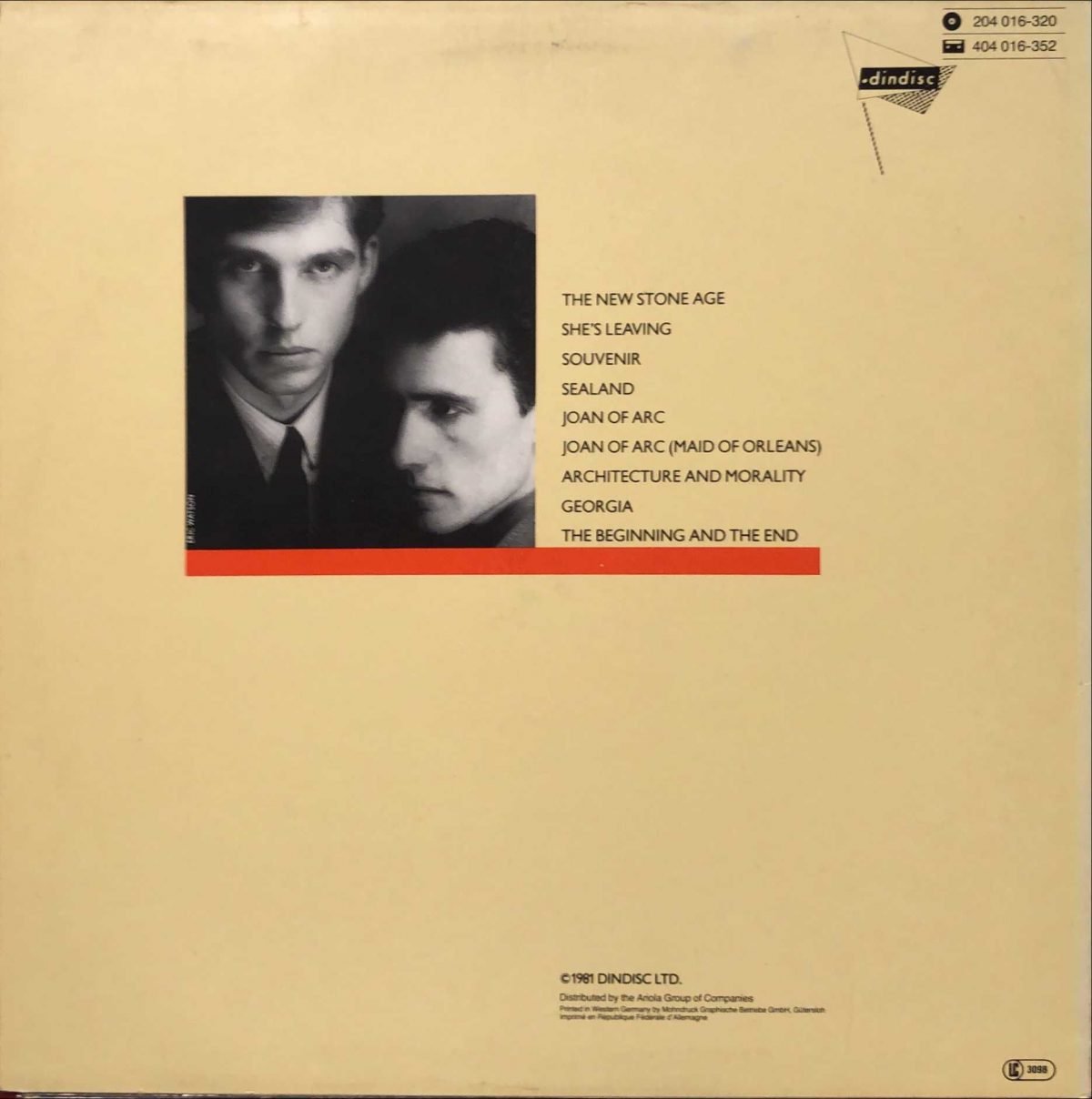 Orchestral Manoeuvres In The Dark ‎– Architecture & Morality LP Plak - Görsel 3