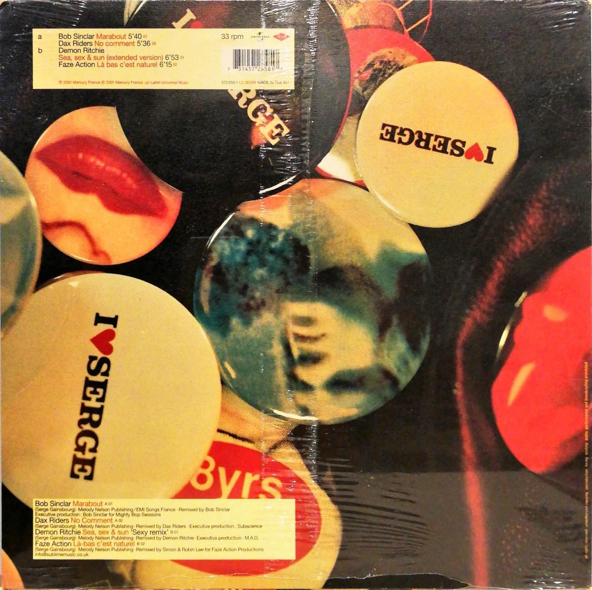 Serge Gainsbourg ‎– I♥︎Serge (Electronica Gainsbourg M2) Maxi Single Plak - Görsel 2