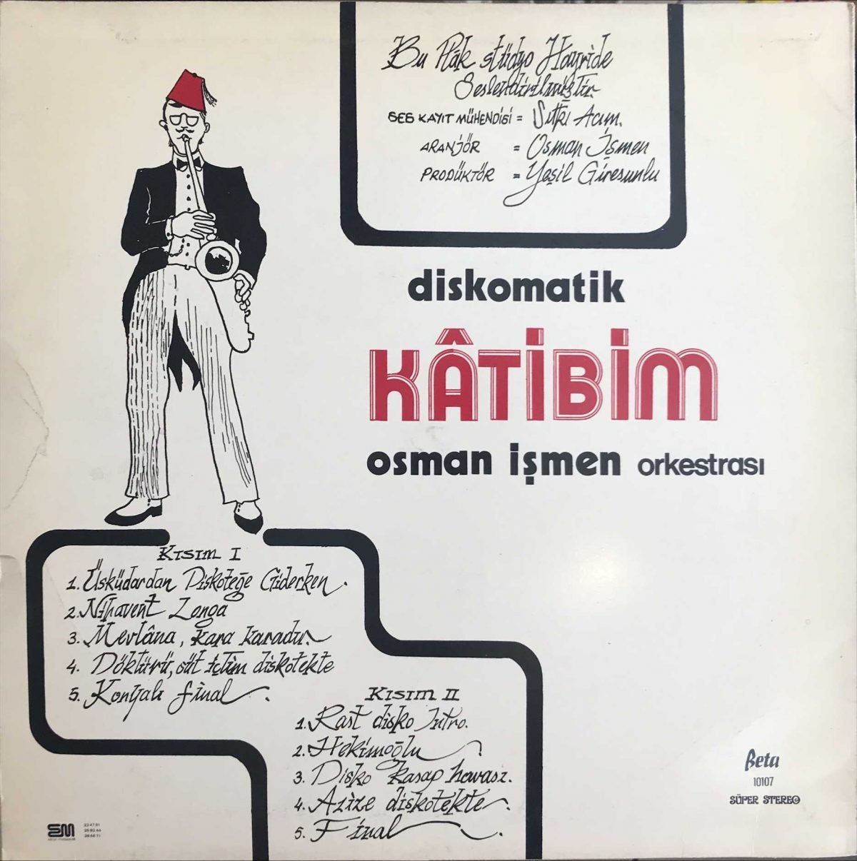 Osman İşmen Orkestrası ‎– Diskomatik Katibim LP Plak - Görsel 2