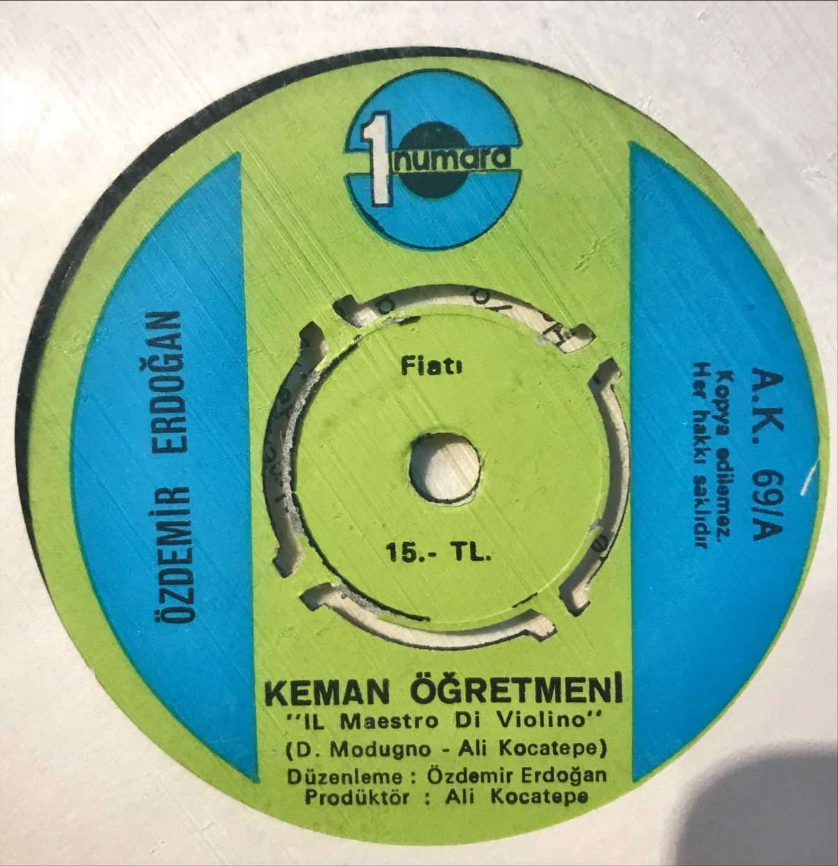 Özdemir Erdoğan ‎– Öğretmenin Aşkı (Keman Öğretmeni) 45lik Plak - Görsel 3