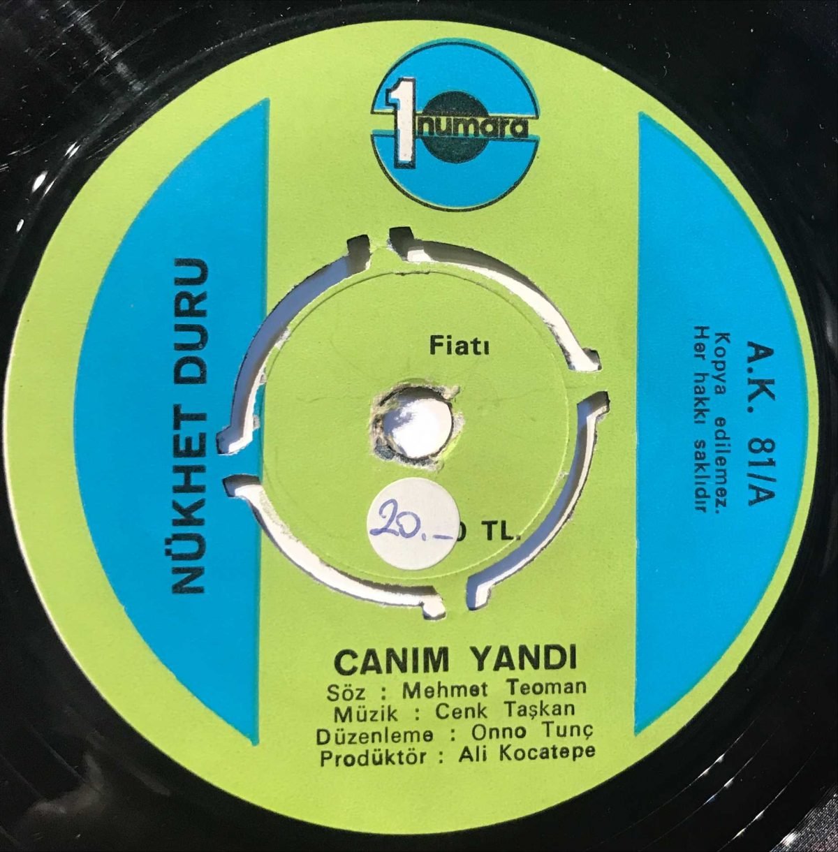 Nükhet Duru ‎– Canım Yandı 45lik Plak - Görsel 3