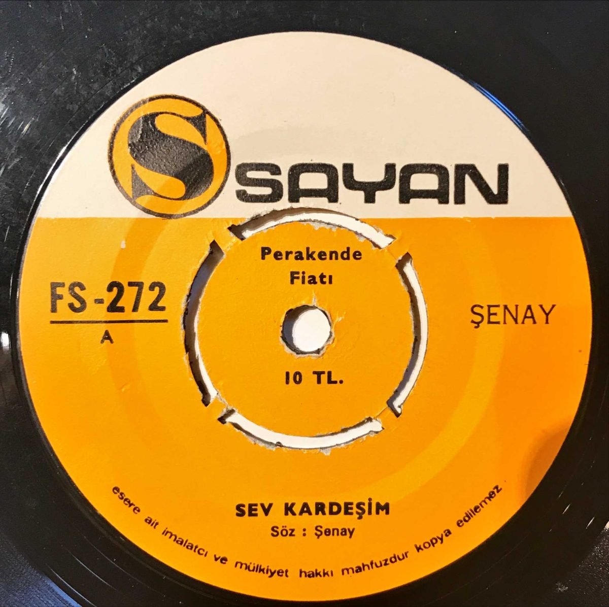 Şenay ‎– Benim Olursan / Sev Kardeşim 45lik Plak - Görsel 3